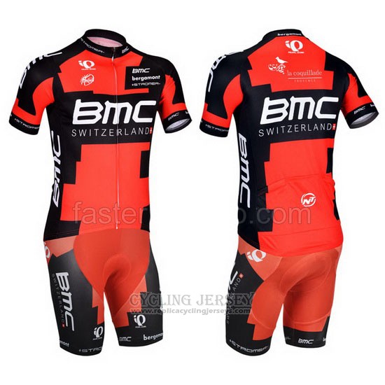 2014 Cycling Jersey BMC Red and Black Short Sleeve and Bib Short